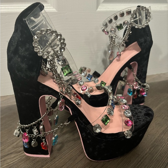 NWOB Dolls Kill / Sugar Thrillz Gem Holy Revelation Platform Heels - Picture 2 of 7